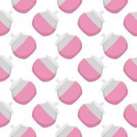 Cute pink jar ,seamless pattern on white background. vector