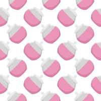 Cute pink jar ,seamless pattern on white background. vector