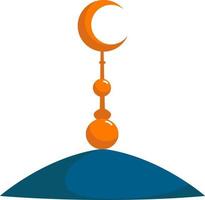 Islamic crescent, illustration, vector on white background.