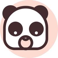 Brown panda head, illustration, vector on a white background.