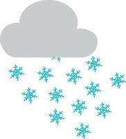 Cloud with big snowflakes, illustration, vector, on a white background. vector