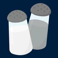 Salt and pepper, illustration, vector on white background.