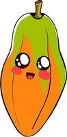 Cute papaya, illustration, vector on white background.