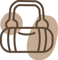 Small brown shoulder purse, illustration, vector, on a white background. vector