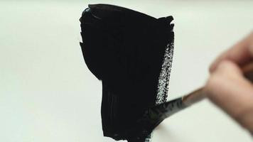 Paintbrush strokes with black ink video