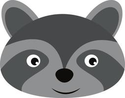 Cute silver raccoon, illustration, vector on white background.