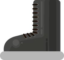 Black boot, illustration, vector on white background.