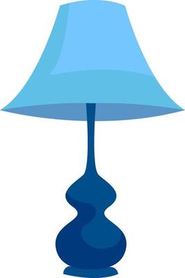 Blue lamp, illustration, vector on white background.