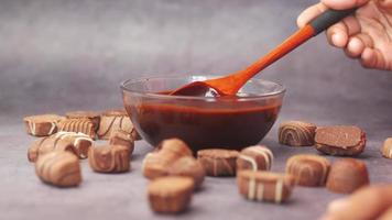 Melting chocolate to make candy video