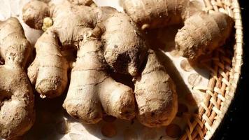 A basket full of ginger roots video