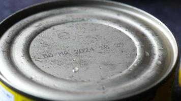 Expiration date on top of can video