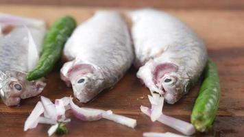 gereinigter Fisch vor dem Kochen video