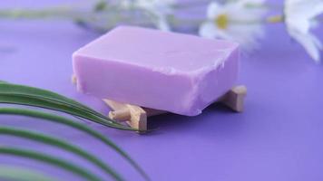 Close up of lavender soap bar video