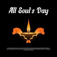 All Soul's Day theme. Vector illustration. Suitable for Poster, Banners, background and greeting card.