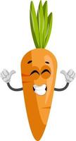 Happy carrot, illustration, vector on white background.