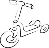 dibujo de scooter, ilustración, vector sobre fondo blanco