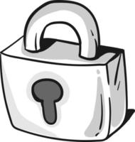 Cartoon lock, illustration, vector on white background