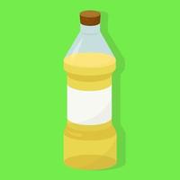 Oil in a bottle, illustration, vector on a white background.