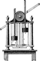 Double-barreled Air-pump, vintage illustration. vector