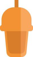 Orange juice in plastic cup, illustration, vector, on a white background. vector