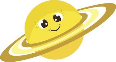 Cute Saturn, illustration, vector on white background