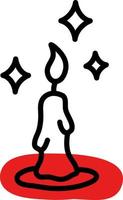 Magic candle, illustration, vector on a white background.