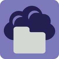 Cloud with folder, illustration, vector on a white background.