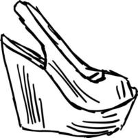 High heels shoes, illustration, vector on white background.