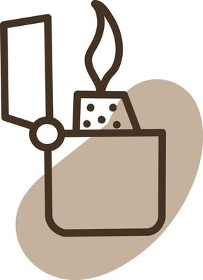 Camping lighter, illustration, vector on a white background.