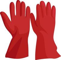 Red gloves, illustration, vector on white background