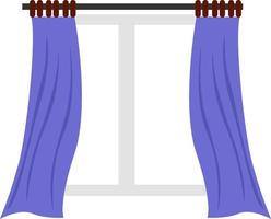 Purple curtain, illustration, vector on white background.