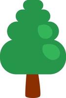 Árbol de la selva verde, ilustración, vector sobre fondo blanco.