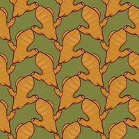 Spicy ginger , seamless pattern on a green background. vector