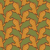 Spicy ginger , seamless pattern on a green background. vector