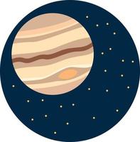 Jupiter planet, illustration, vector on white background.