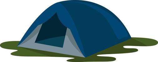 Blue tent, illustration, vector on white background