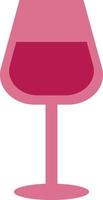 Pink glass of wine, illustration, vector on a white background.