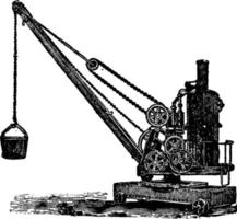 Steam Crane, vintage illustration.