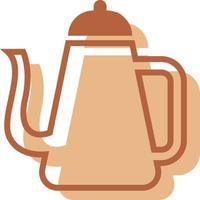 Old teapot, illustration, vector on white background.