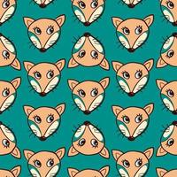 Fox head pattern, illustration, vector on white background