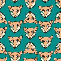 Fox head pattern, illustration, vector on white background