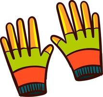 Colorful gloves, illustration, vector on white background