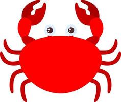 Red crab, illustration, vector on white background.