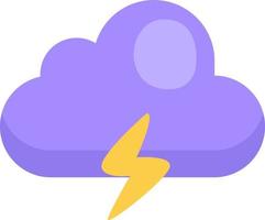 Thunder cloud, illustration, vector on a white background.