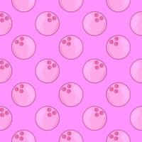 Bowling ball , seamless pattern on a pink background. vector