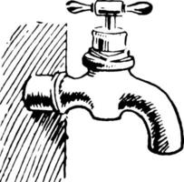 Tap Water, Tap Faucet, vintage illustration vector