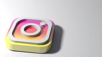3d instagram isométrico logotipo, ícone ou animação de símbolo. conceito de mídia social, rede social, história do instagram, viral, postagem do instagram, seguidores e tendências video