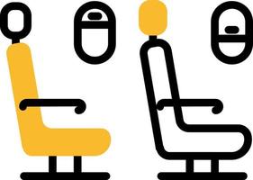 Flight seats, illustration, vector on a white background.