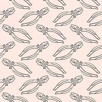 Little pliers, seamless pattern on light pink background. vector