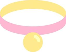 Cat collar, icon illustration, vector on white background